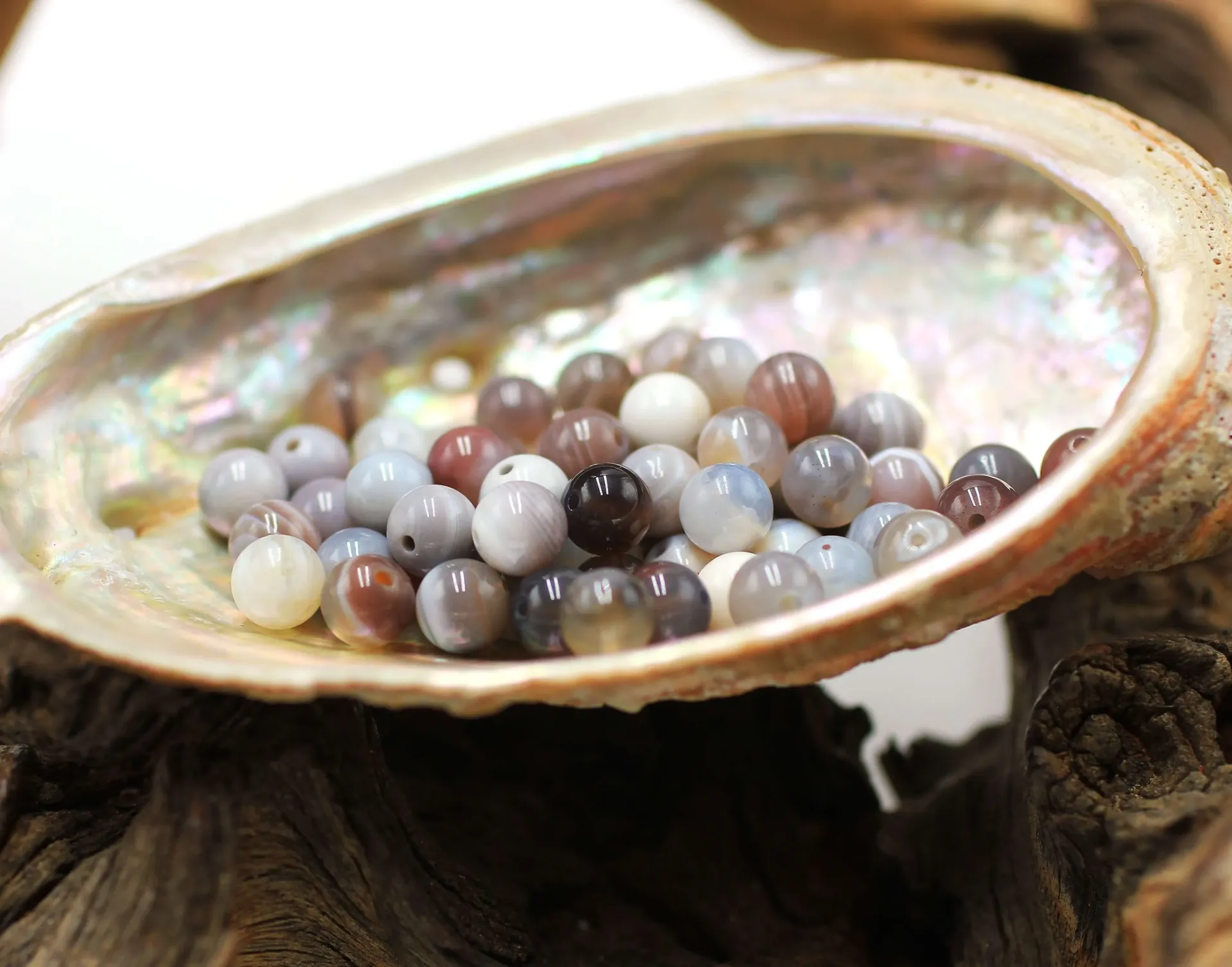 Perle 6mm en Agate du Botswana
