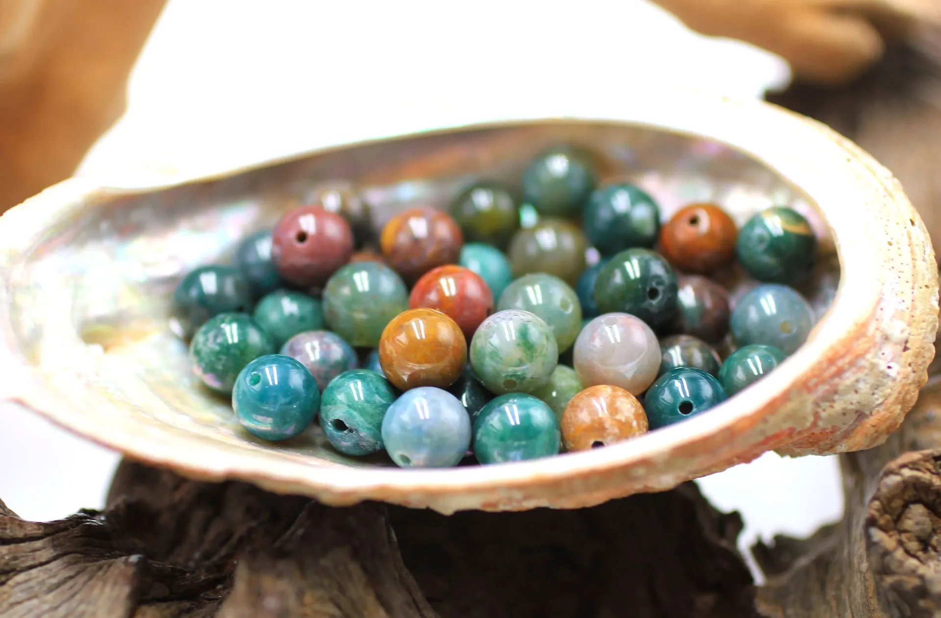 Perle 8mm en Agate indienne