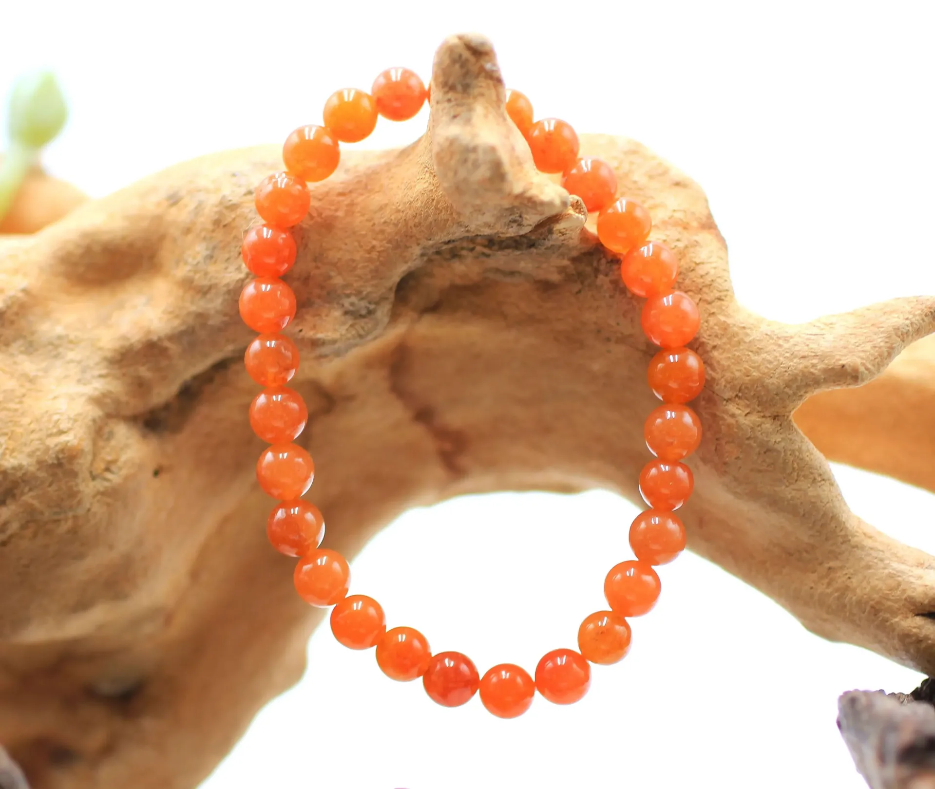 Bracelet en perles 6mm en Aventurine pêche
