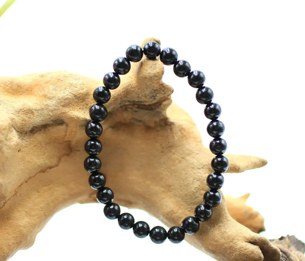 Bracelet en perles 6mm en Jais