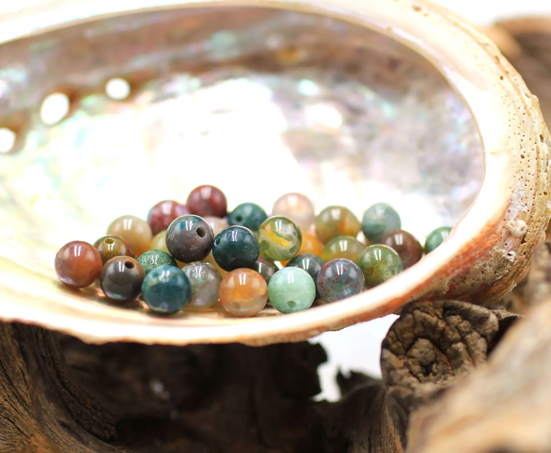 Perle 6mm en Agate indienne