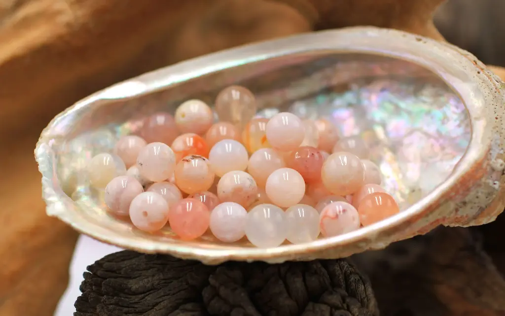 Perle 8mm en Agate fleur de cerisier