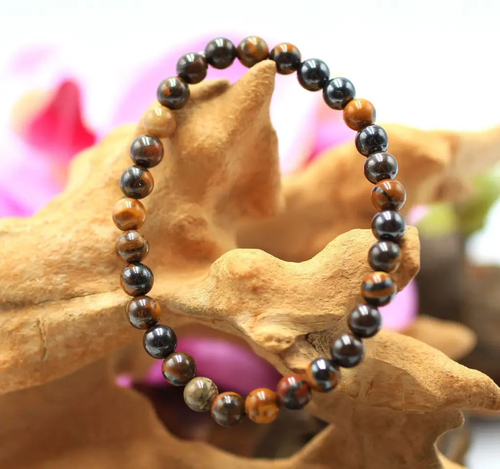 Bracelet en perles 6mm en Œil de fer