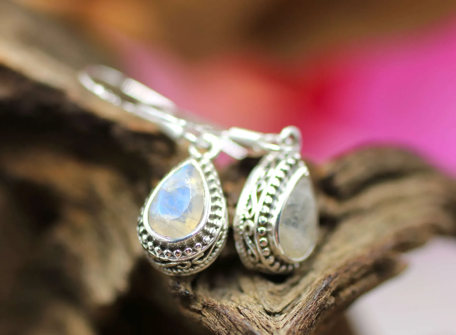 Boucles d'oreille en Argent 925 et Péristérite