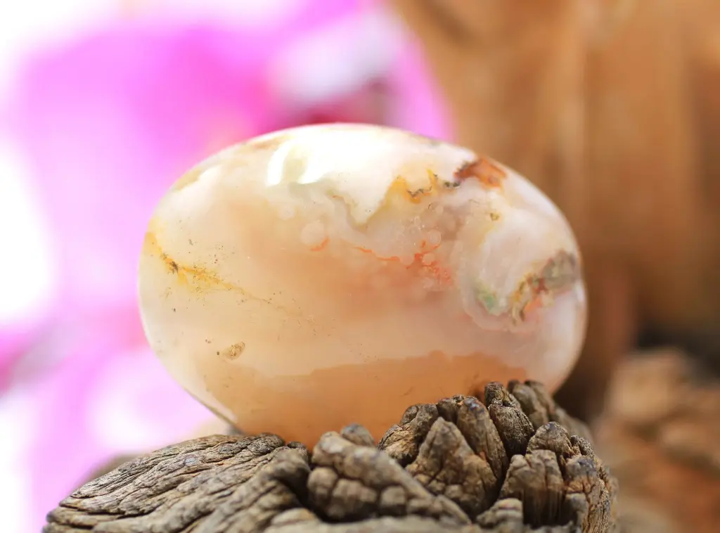 Galet en Agate fleur de cerisier