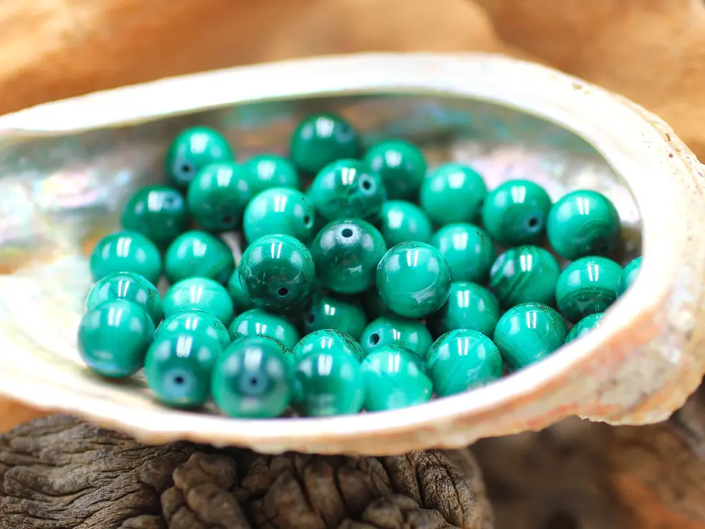 Perle 8mm en Malachite claire