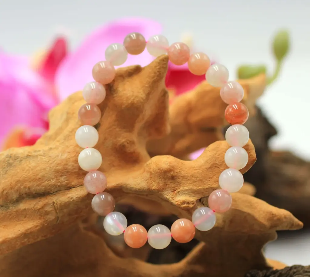Bracelet en perles 8mm en Pierre de lune mixte