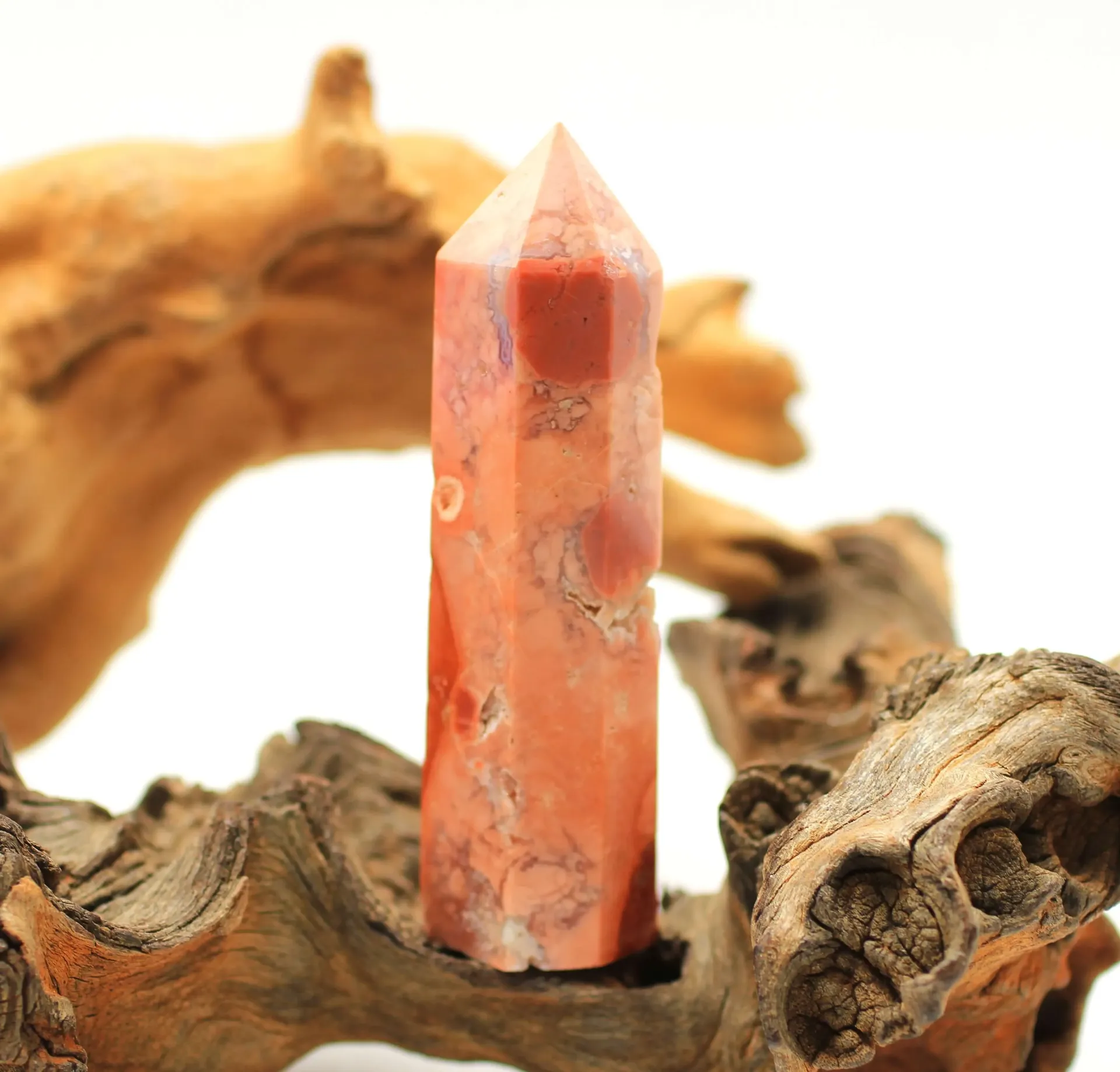 Obélisque en Agate rose "Candy"