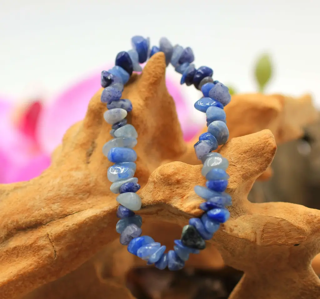 Bracelet baroque en Quartz bleu