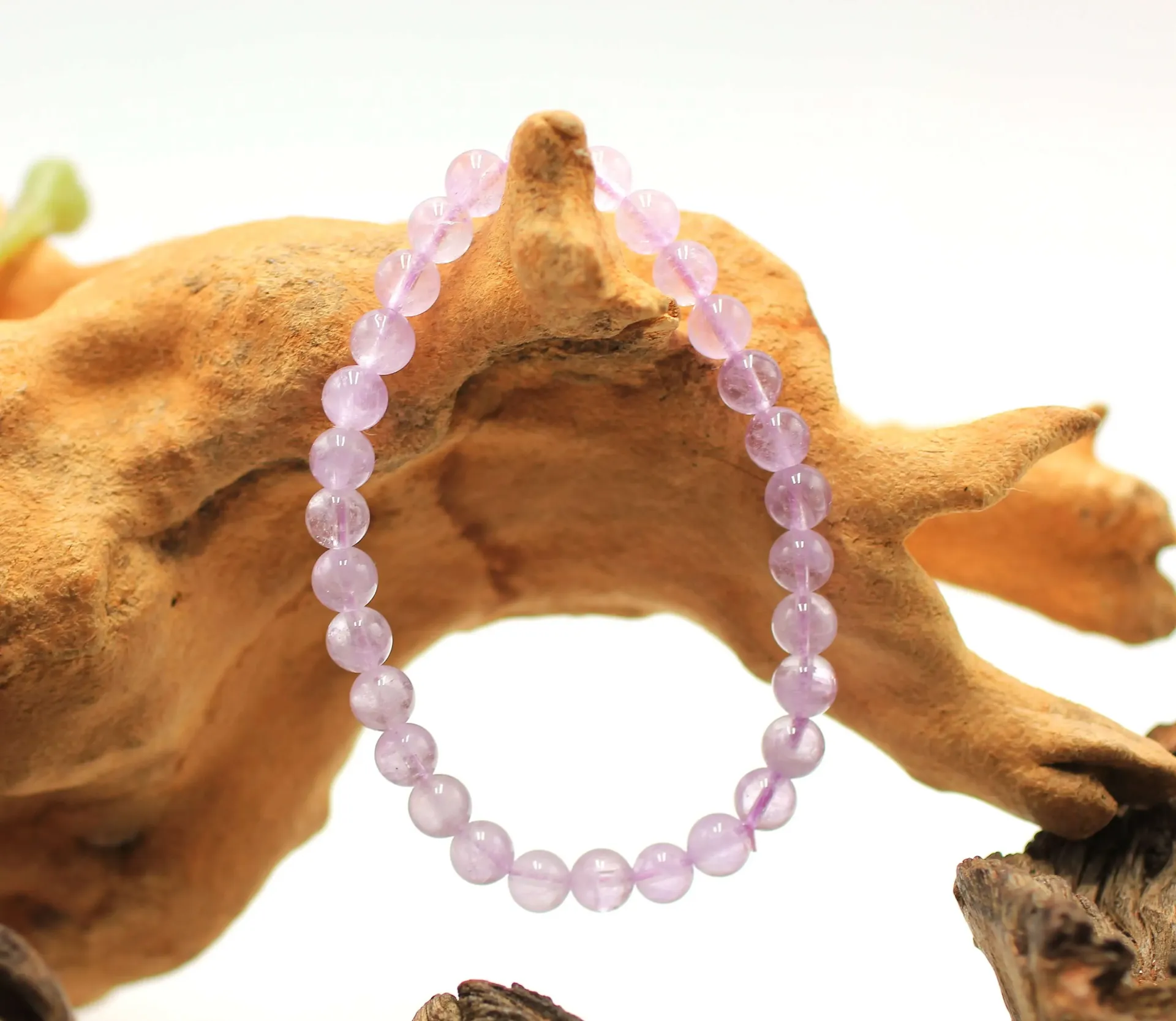 Bracelet en perles 6mm en Jade Lila