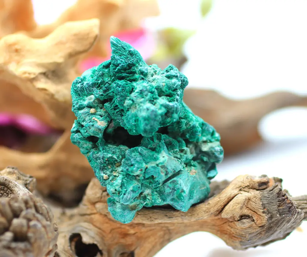 Malachite fibreuse brute