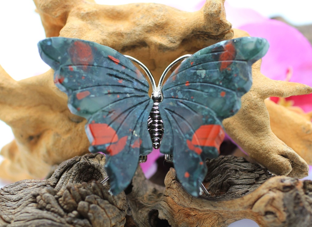 Papillon en Jaspe Héliotrope