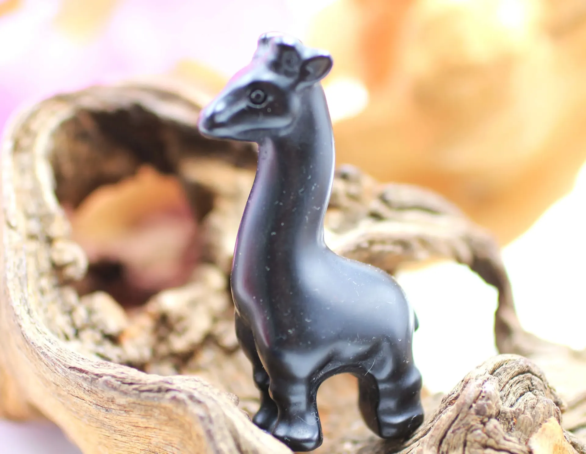 Girafe en Obsidienne noire