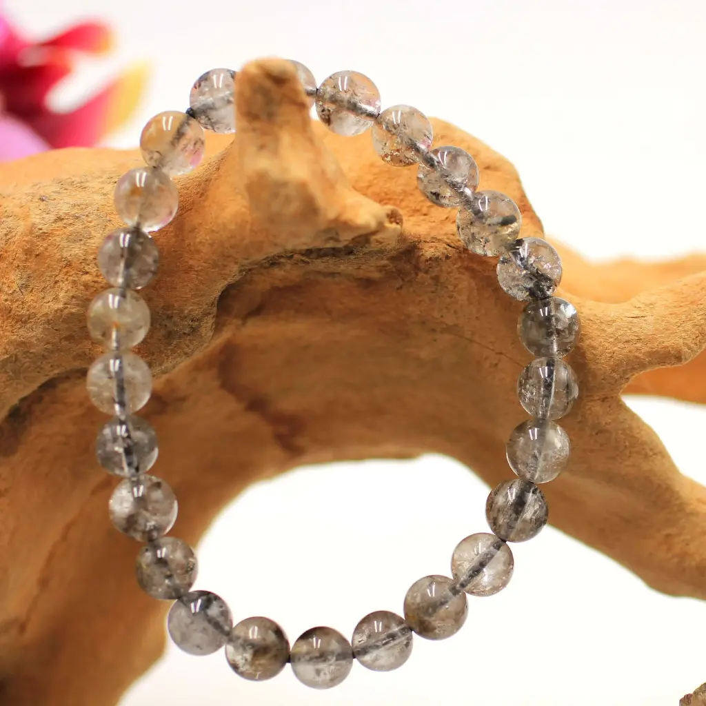 Bracelet en perles 6,5-7,5cm en Diamant Herkimer