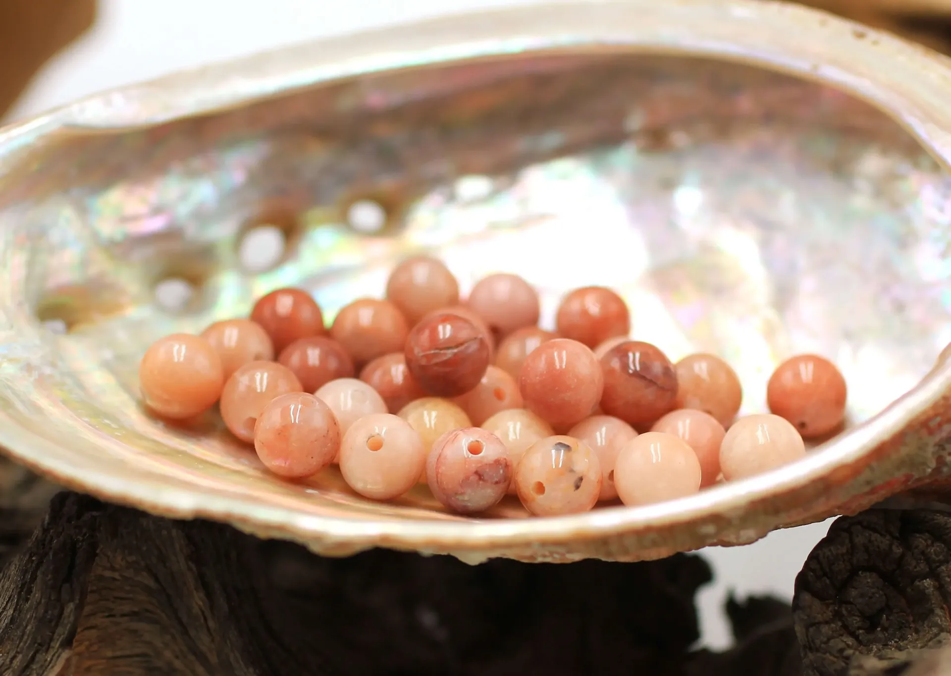 Perle 6mm en Aventurine rose