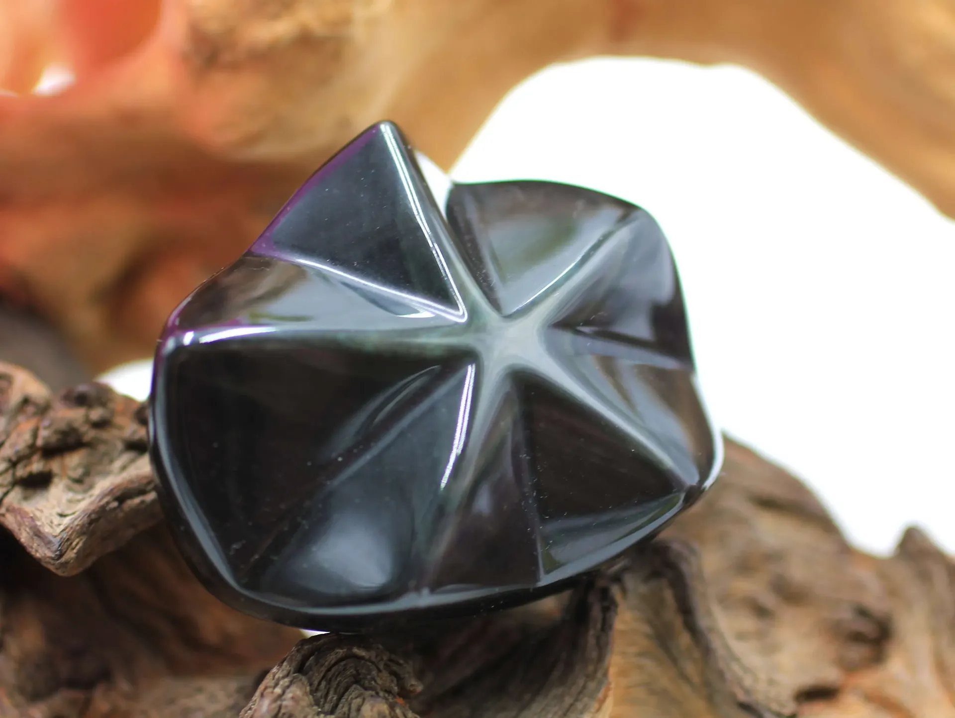 Galet étoile en Obsidienne œil céleste
