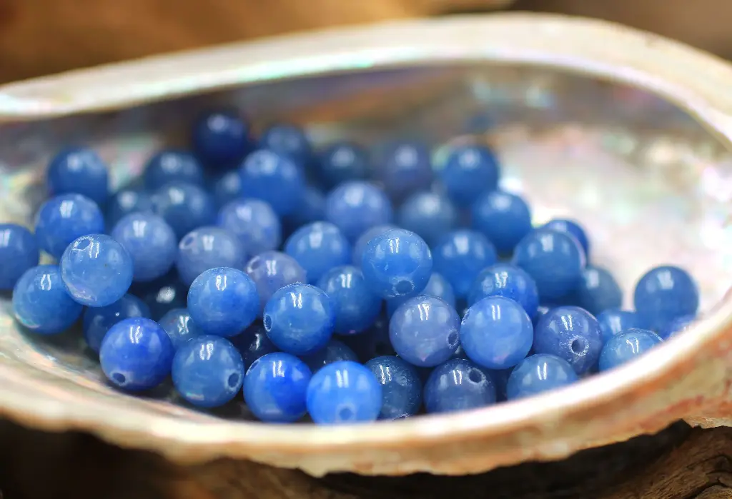 Perle 6mm en Quartz bleu