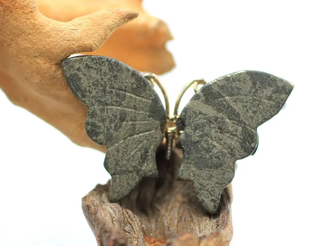 Pince à cheveux papillon en Pyrite
