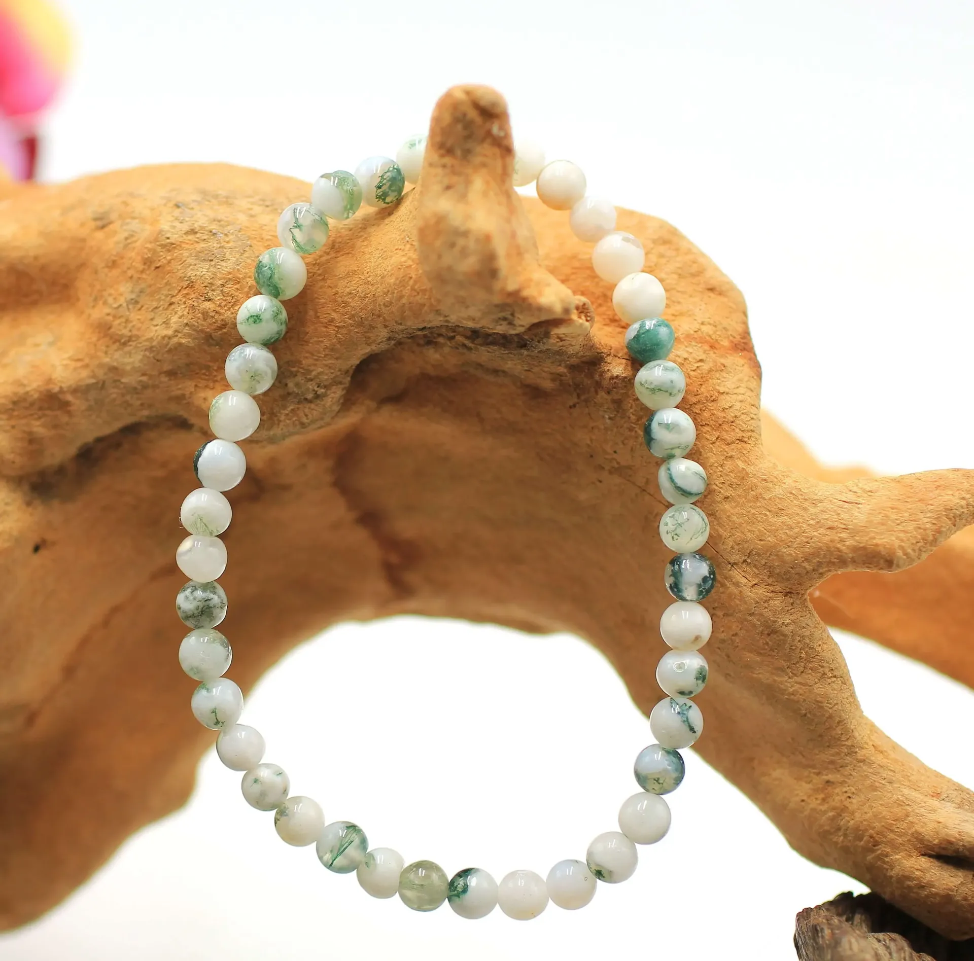 Bracelet en perles 4mm en Agate arbre