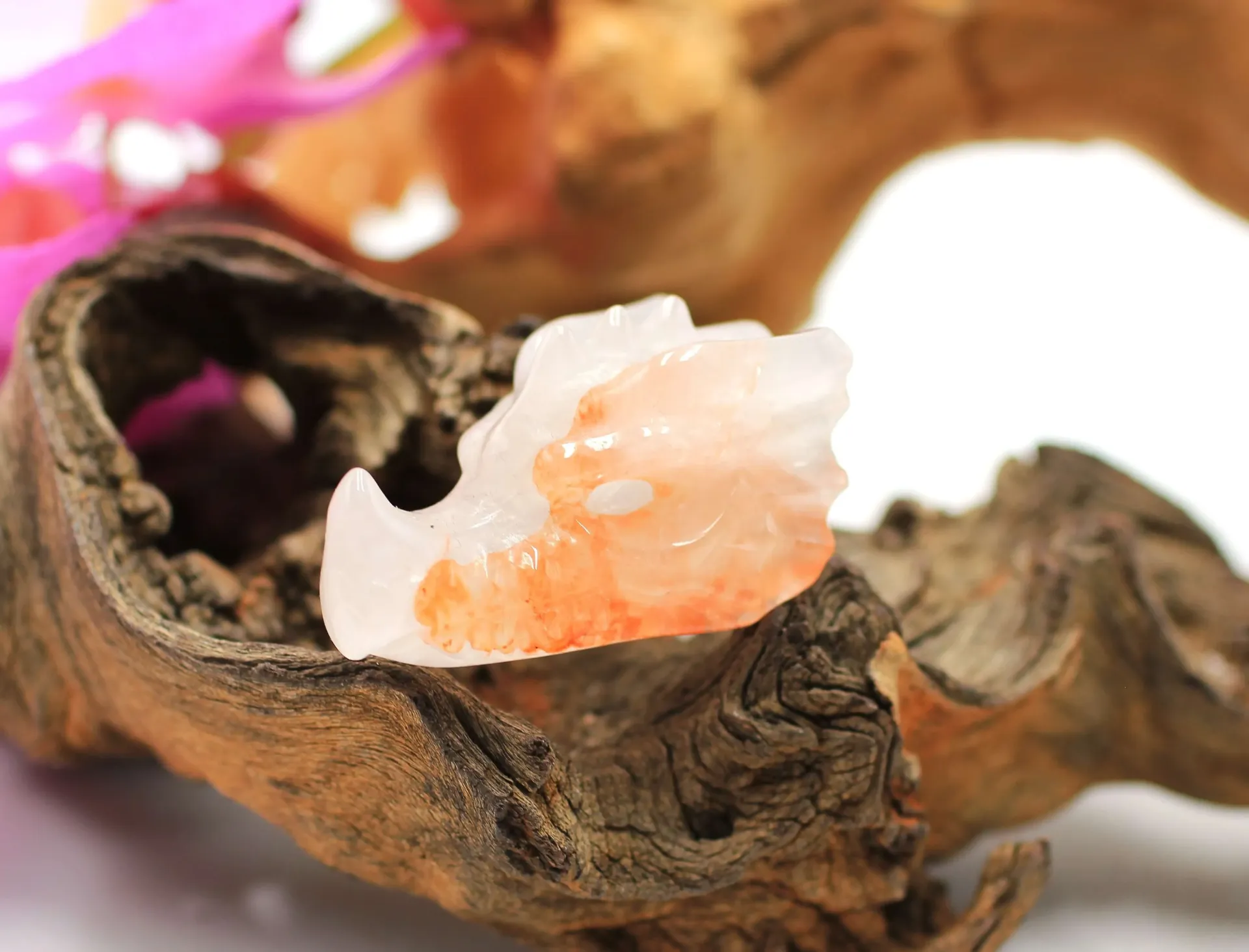 Tête de dragon en Quartz hématoïde
