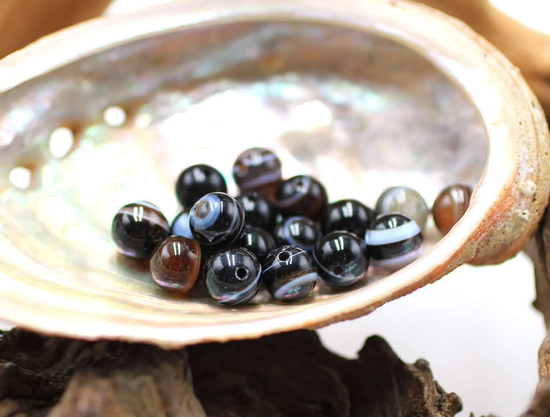 Perle 8mm en Agate œil