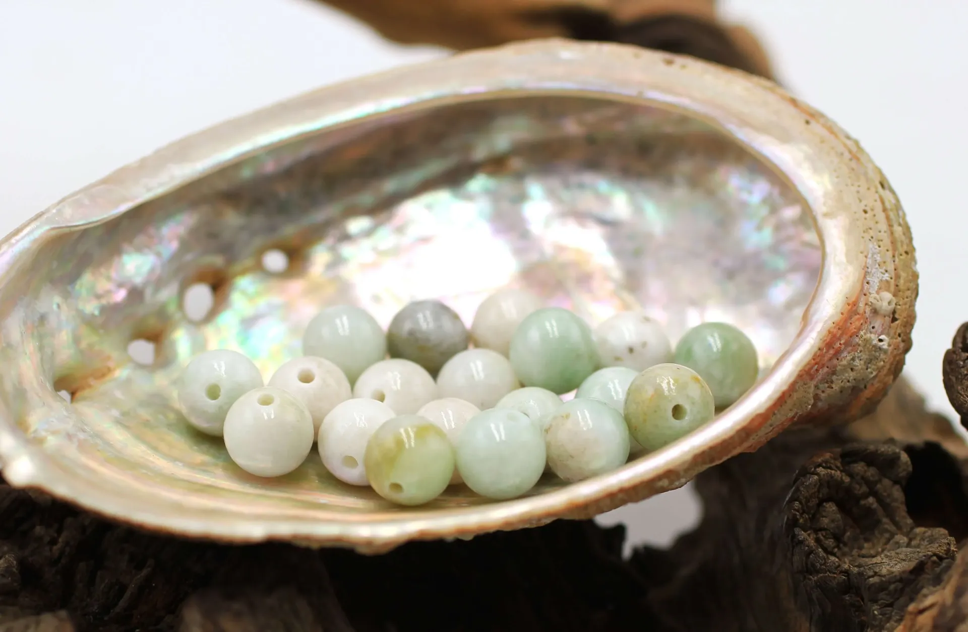 Perle 8mm en Jade Mao tian