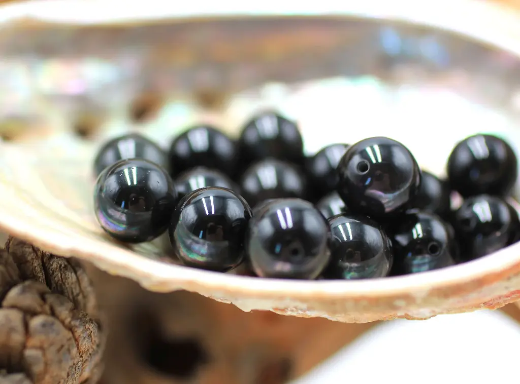 Perle 10mm en Obsidienne œil céleste