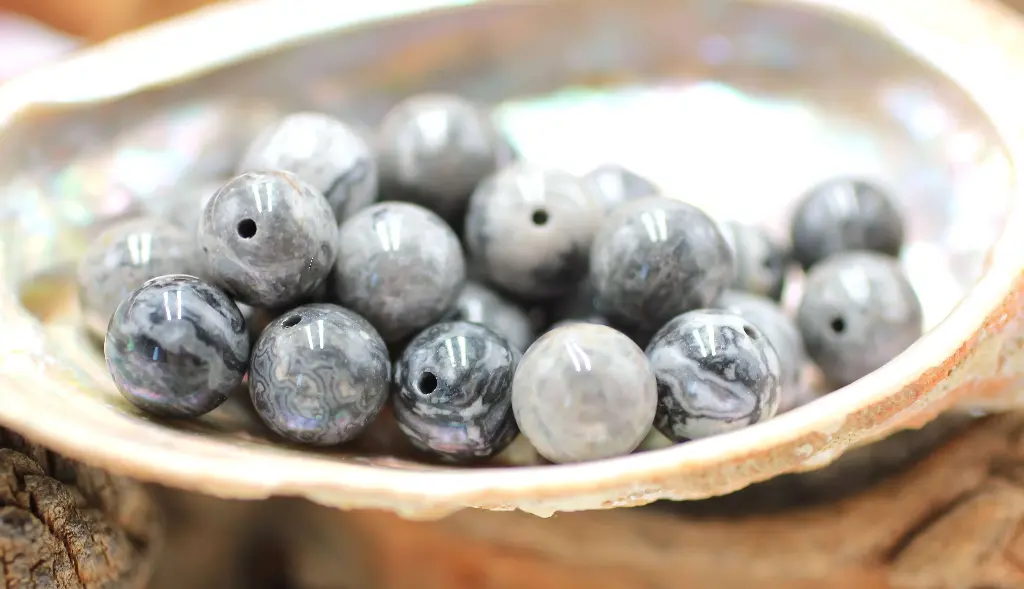 Perle 10mm en Agate crazy lace grise