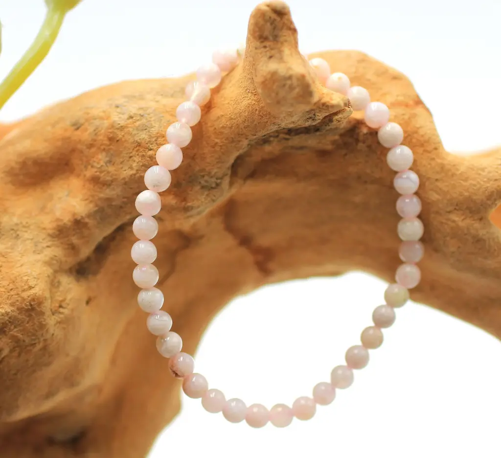 Bracelet en perles 4mm en Agate fleur de cerisier