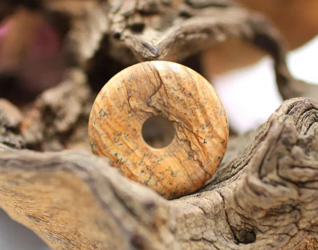 Pendentif donut en Jaspe paysage