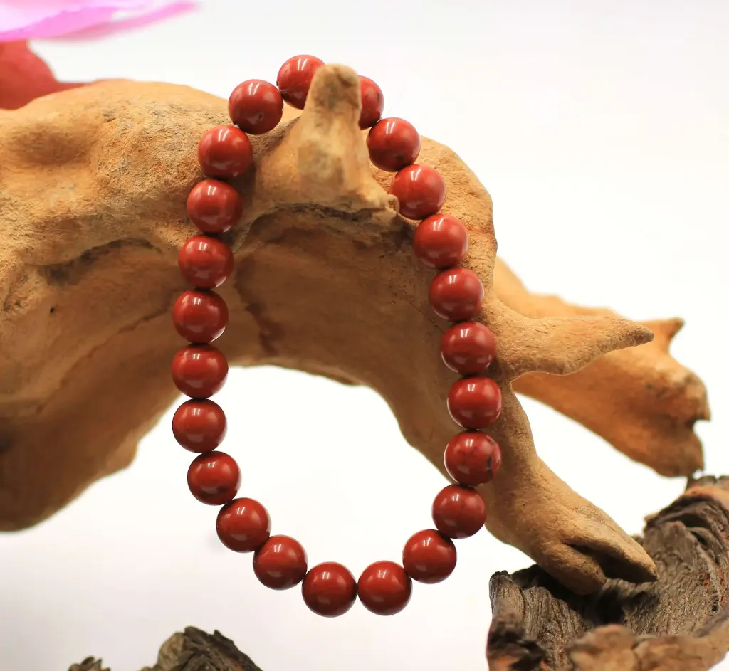 Bracelet en perles 8mm en Jaspe rouge