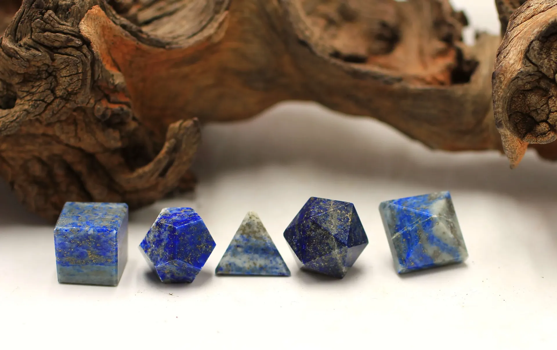 Lot de Solides de Platon en Lapis-lazuli