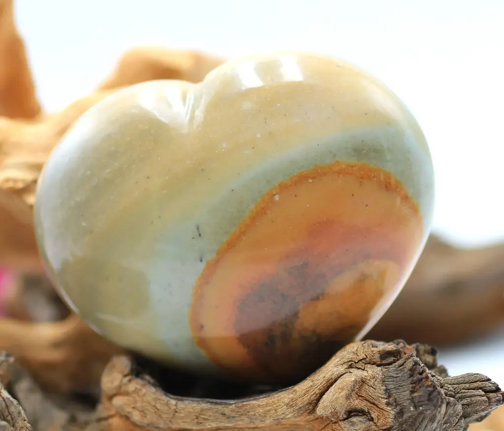 Cœur en Jaspe polychrome