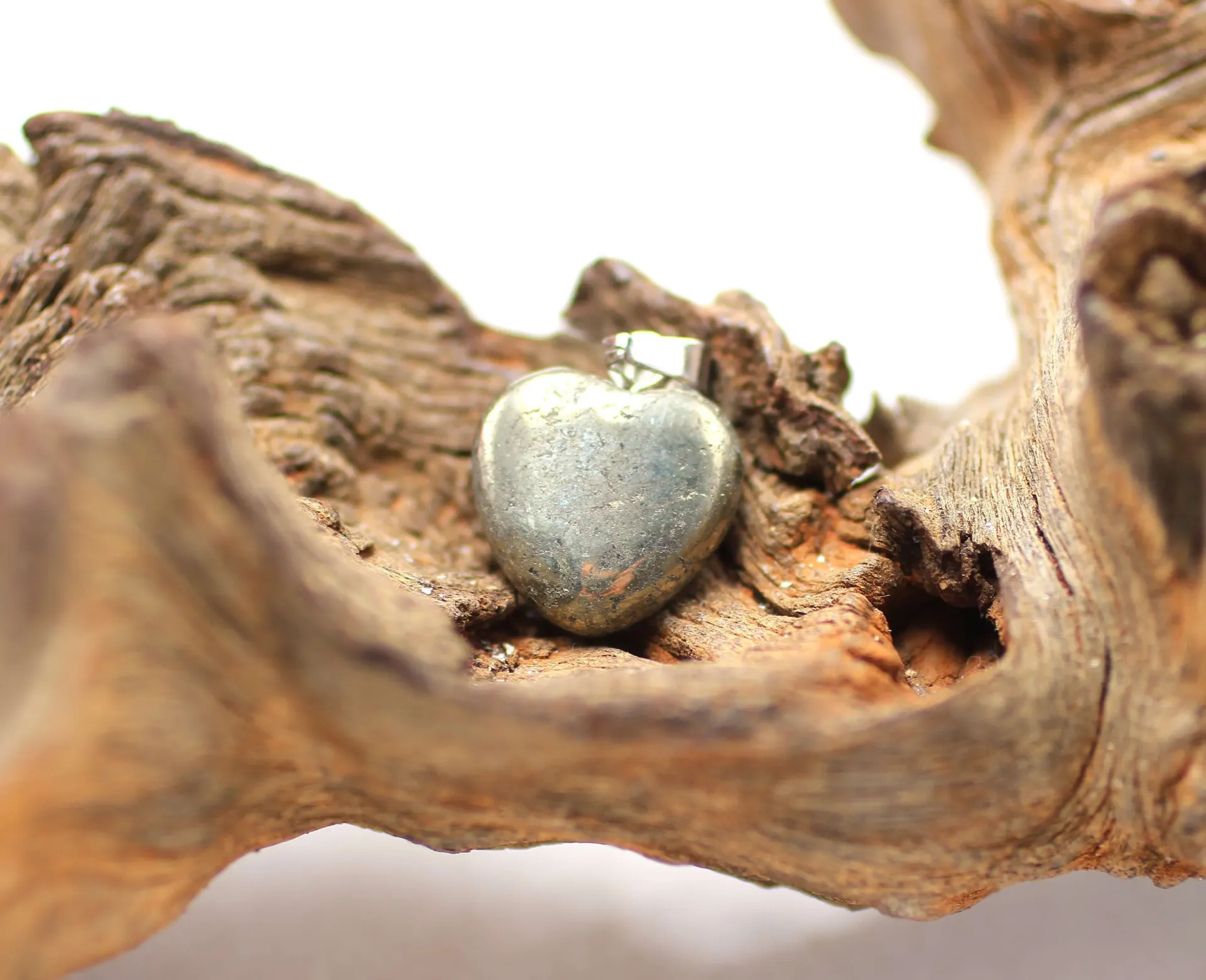 Pendentif cœur en Pyrite