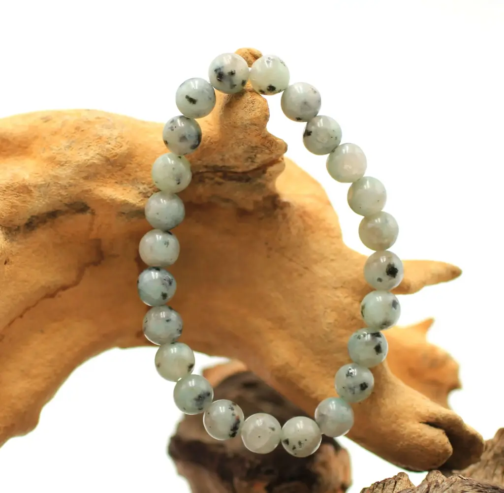 Bracelet en perles 8mm en Jaspe Kiwi