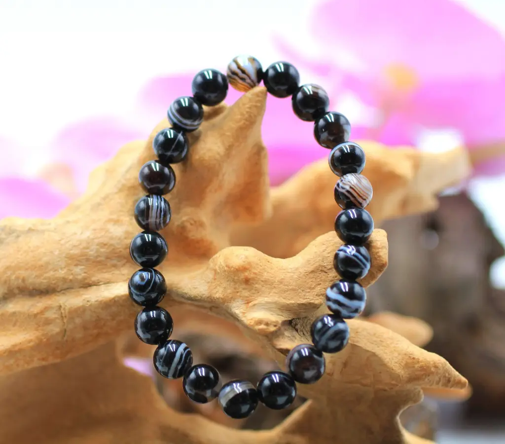 Bracelet en perles 8mm en Agate œil