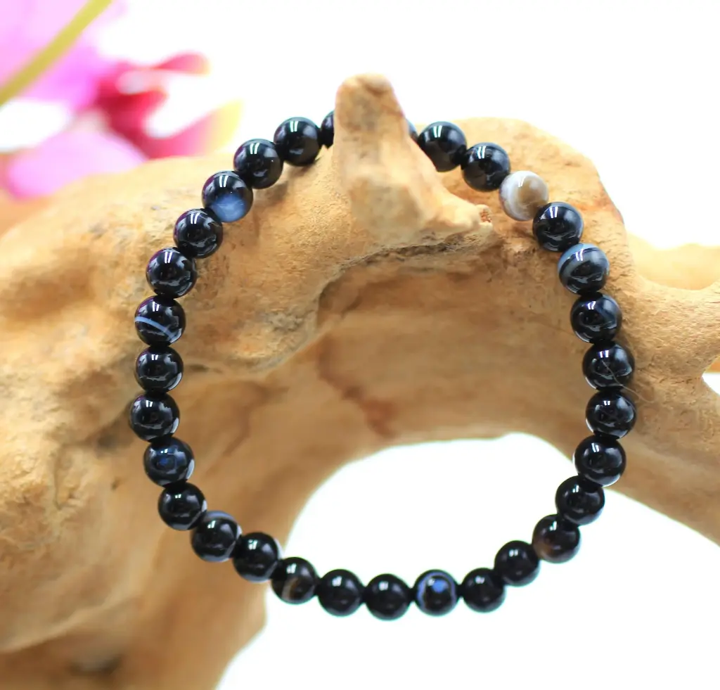 Bracelet en perles 8mm en Agate œil