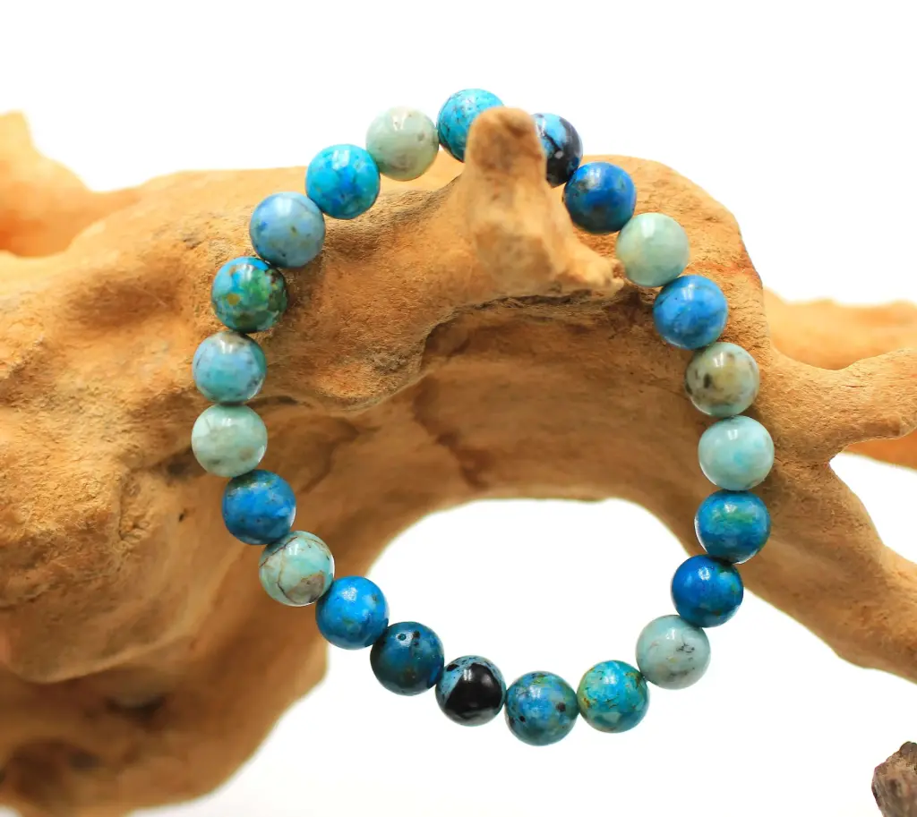 Bracelet en perles 8mm en Opale bleue