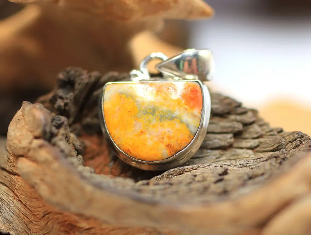 Pendentif en Argent 925 et Jaspe bourdon