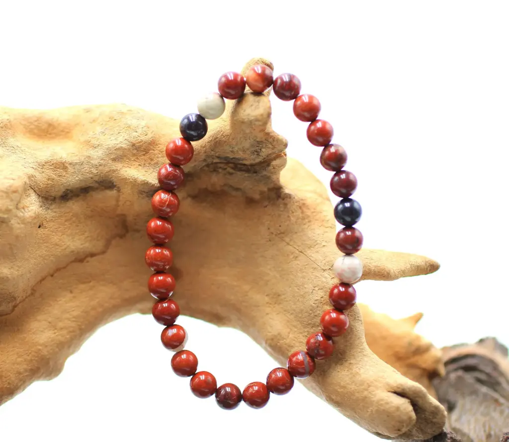 Bracelet en perles 6mm en Jaspe breschia