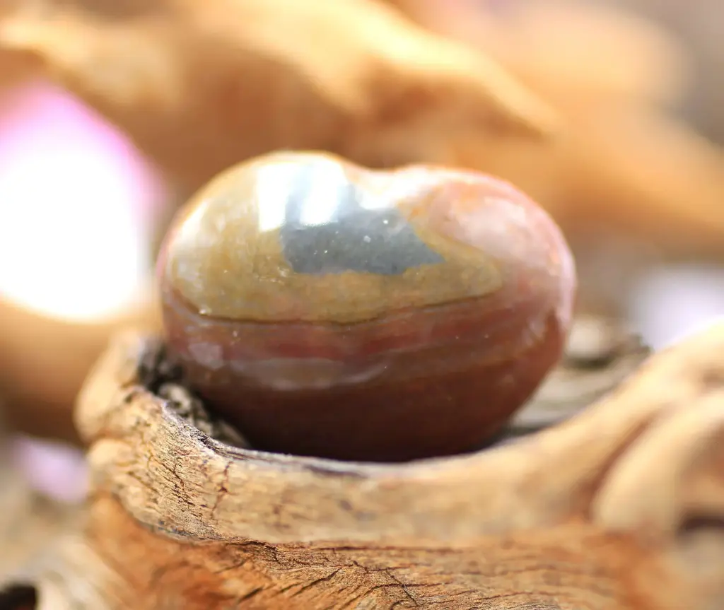 Cœur en Jaspe polychrome