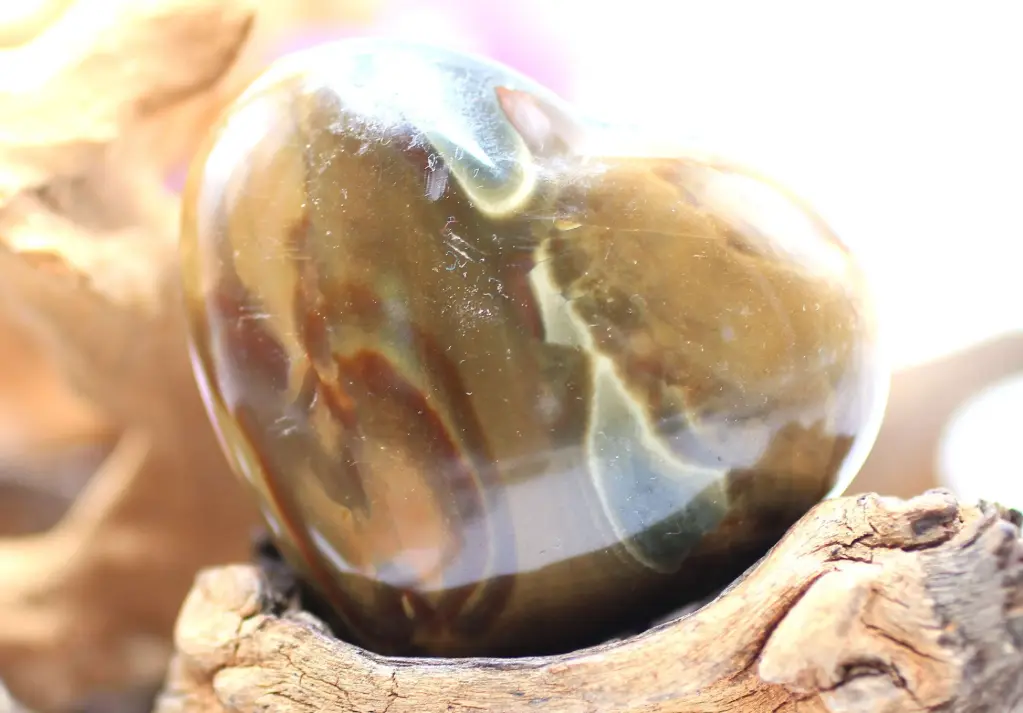 Cœur en Jaspe polychrome