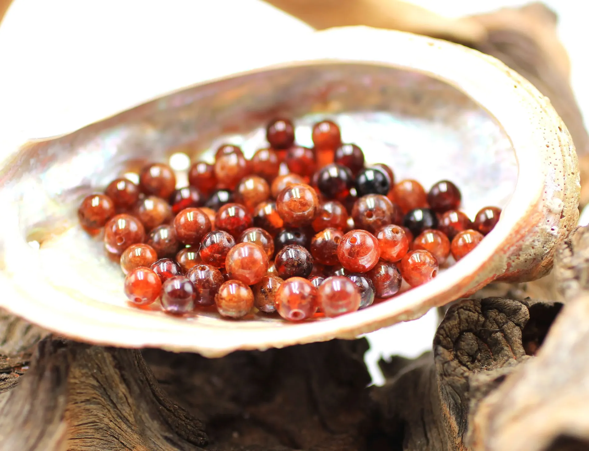 Perle 6mm en Hessonite