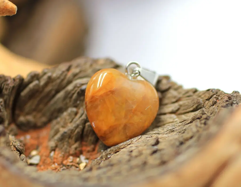 Pendentif cœur en Quartz Golden Healer