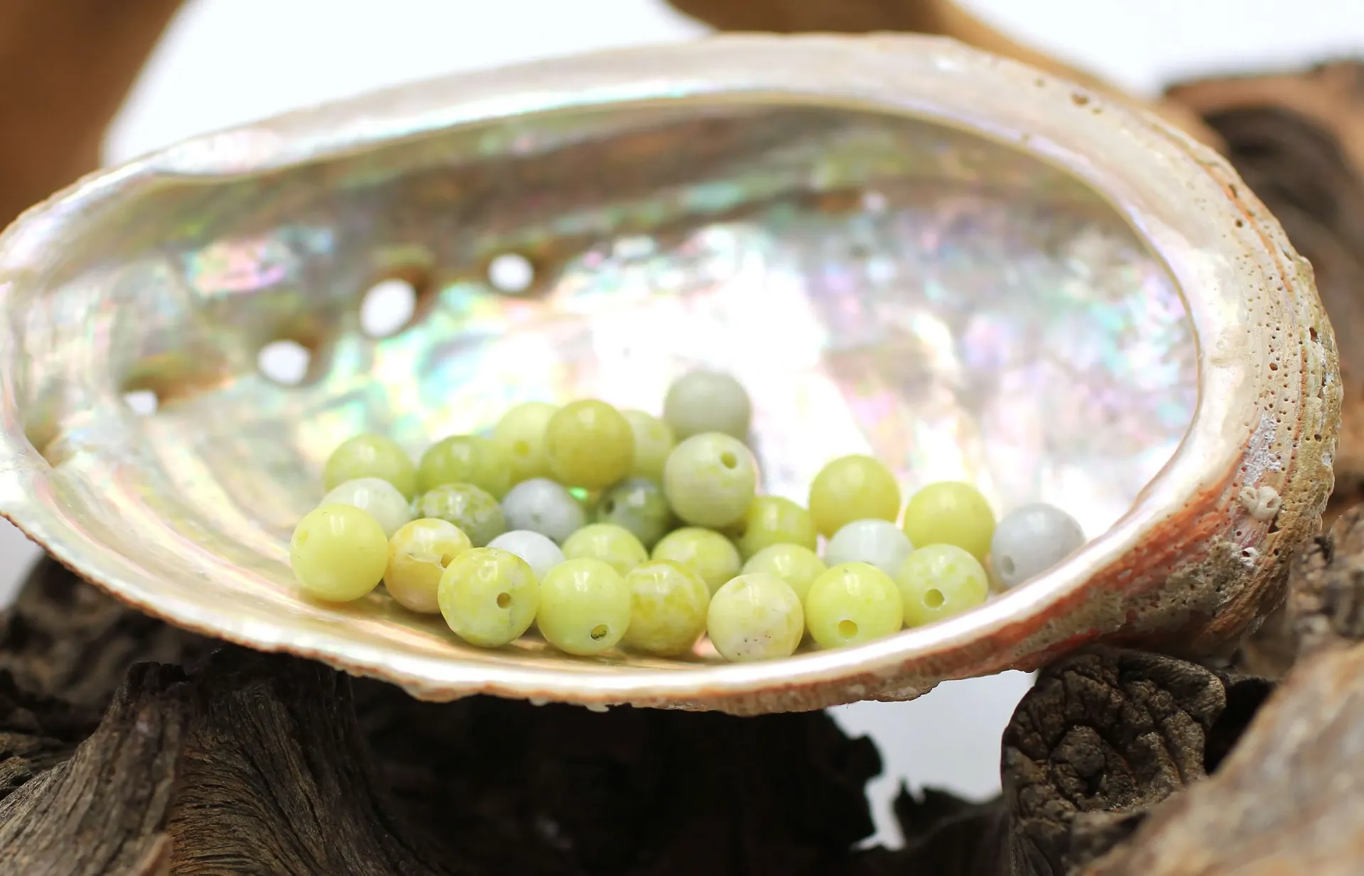 Perle 6mm en Jade jaune