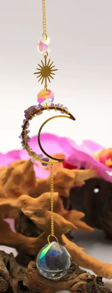 Attrape Soleil lune en Améthyste