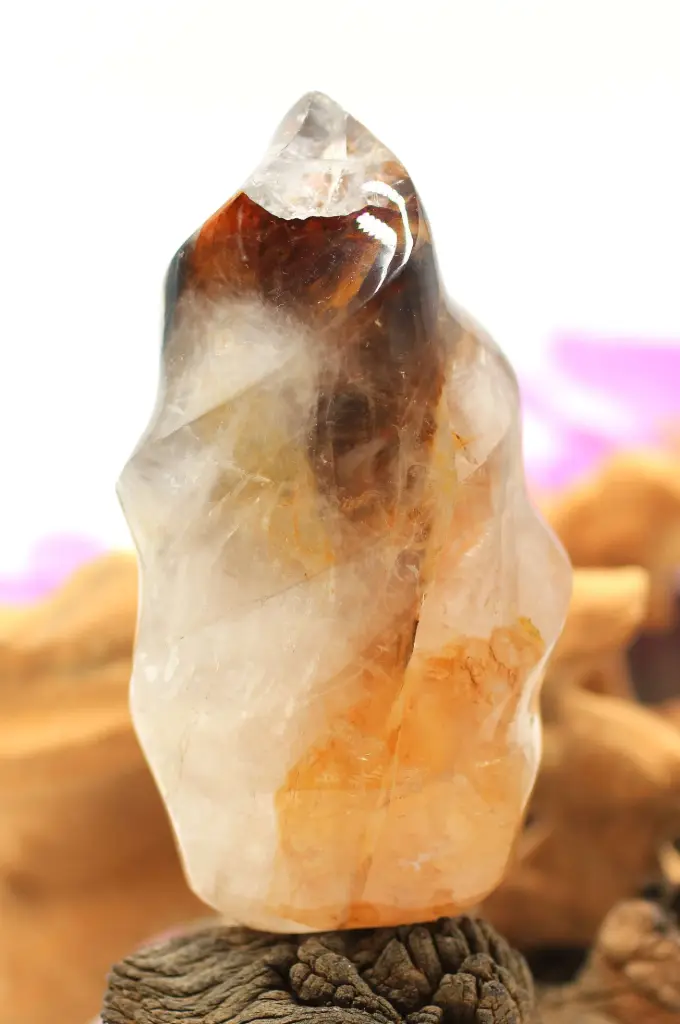 Rocher flamme en Quartz Golden Healer