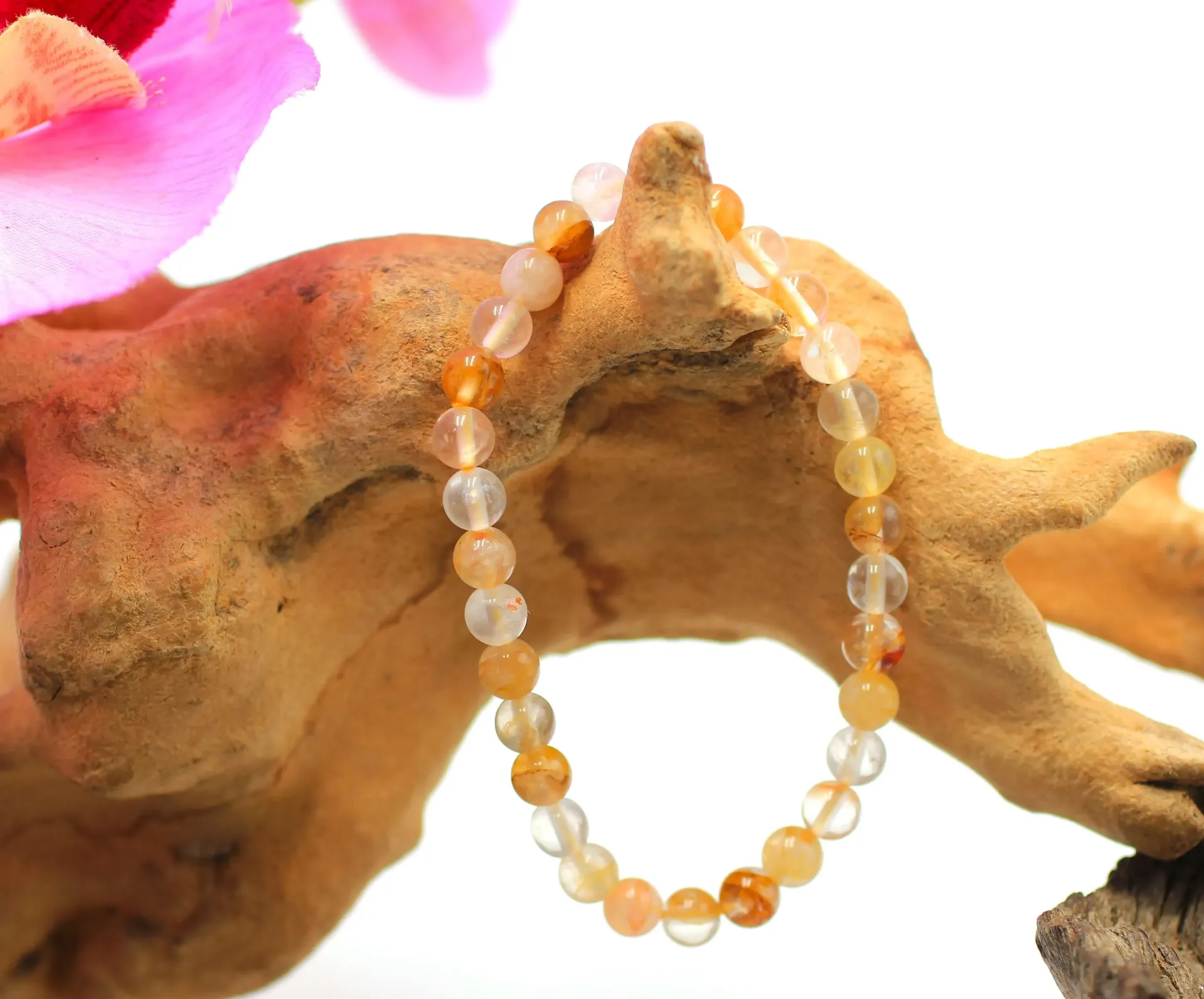 Bracelet en perles 6mm en Quartz Golden Healer