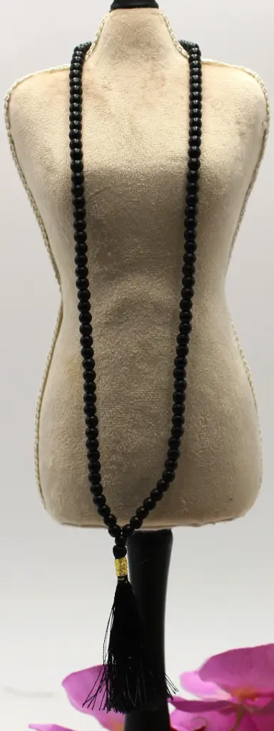 Mala en perles 6mm en Onyx noir mat