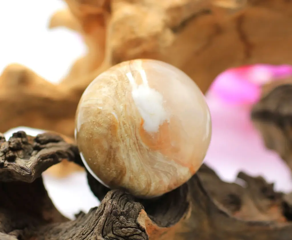 Sphère en Calcite miel